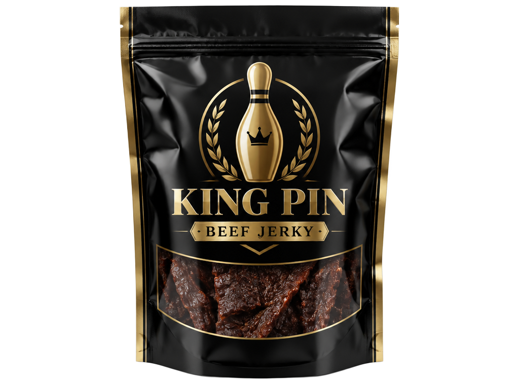 King Pin Beef Jerky bag mockup